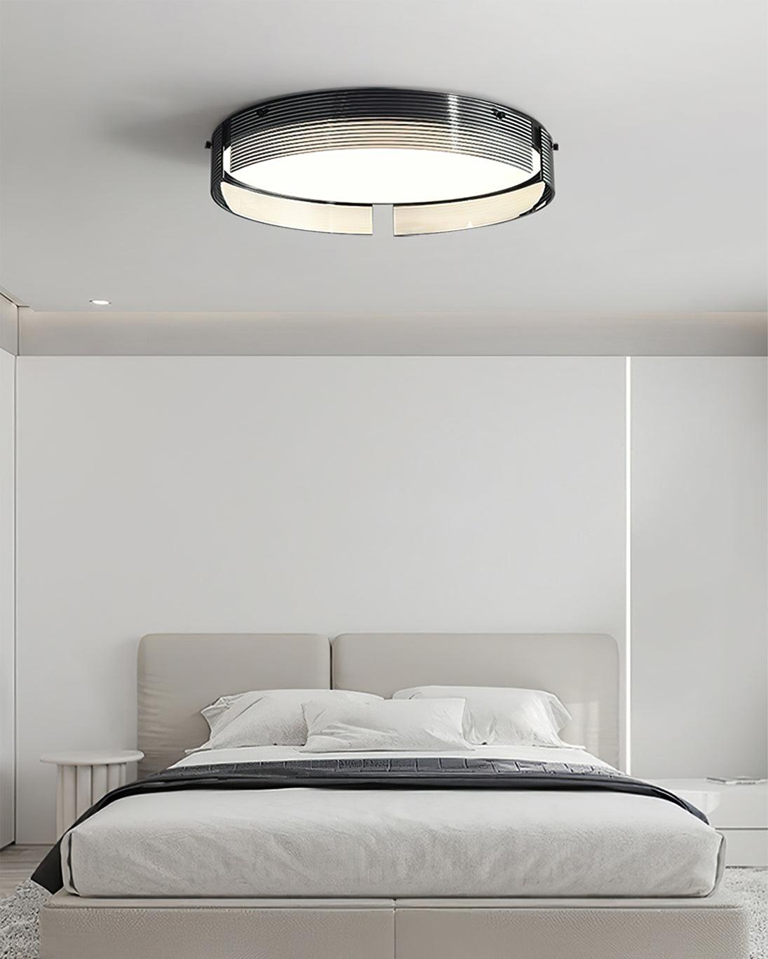 Stripe Laiton Plafonnier Cadre Circulaire Moderne Chambre - Neutralighting