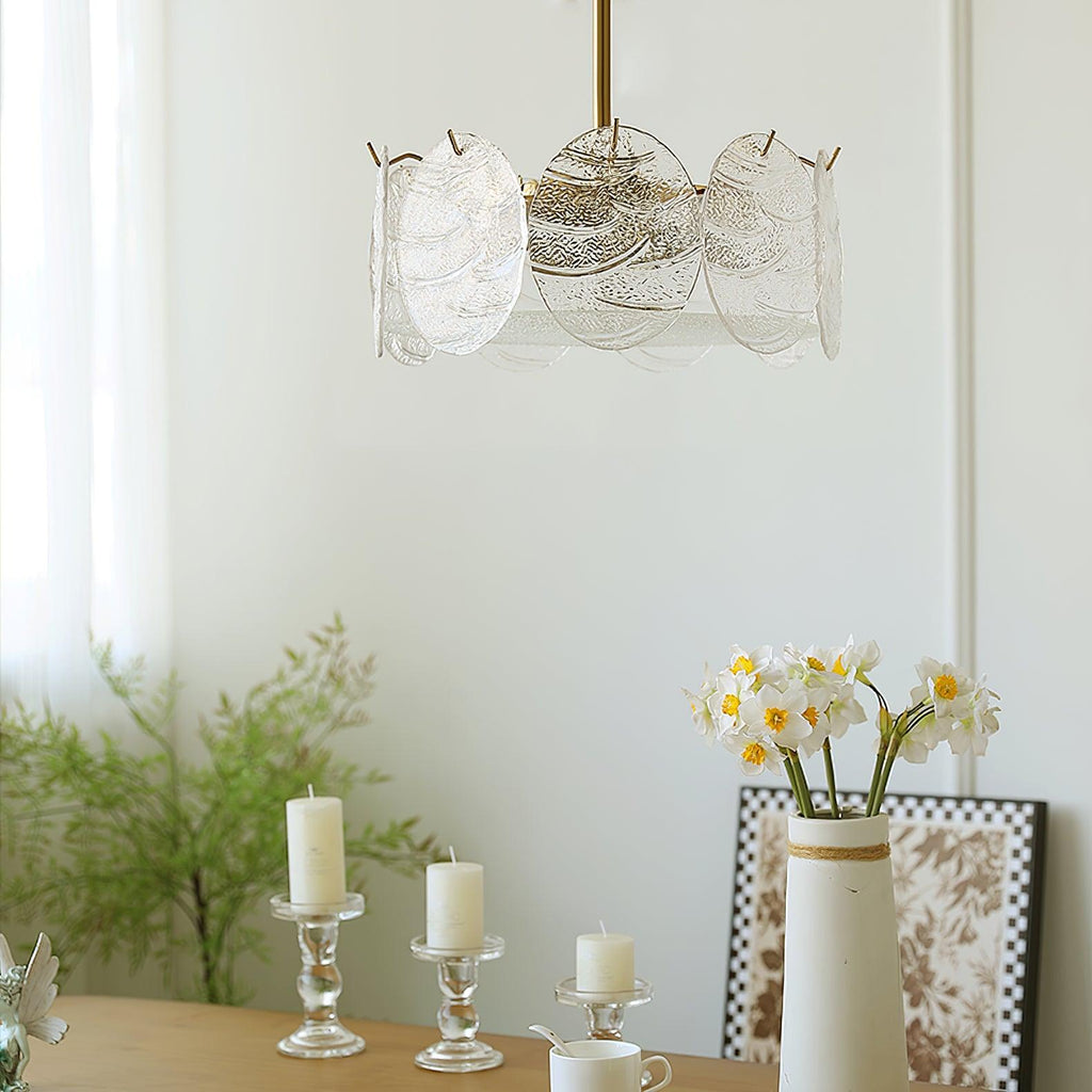 Lustra Lampe De Plafond Avec Finition Dorée Et Verre Strié - Neutralighting