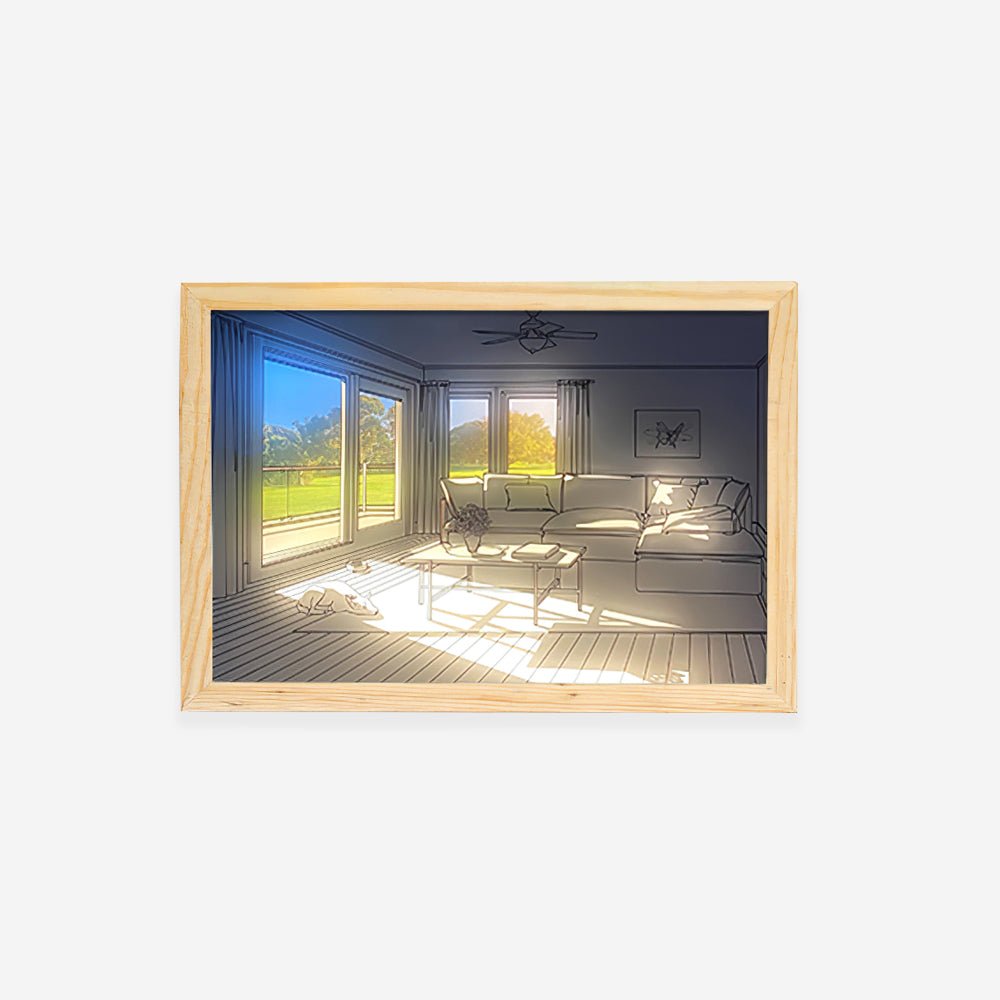 Magdalene Lampe Murale en Bois Art Mural Chien au Soleil - Neutralighting