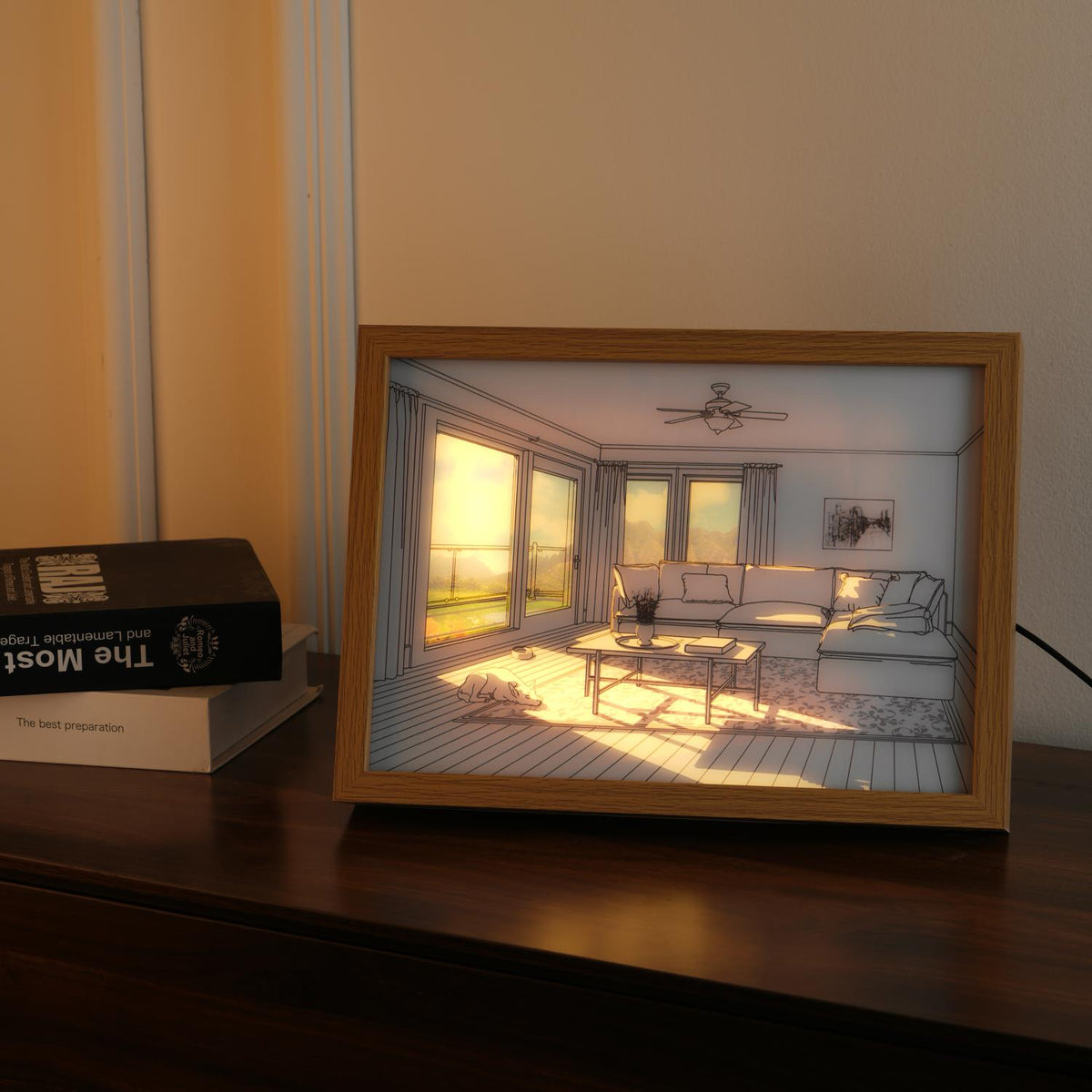 Magdalene Lampe Murale en Bois Art Mural Chien au Soleil - Neutralighting