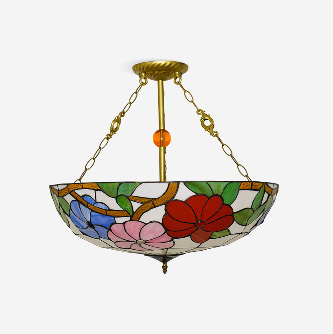 Tiffany Chandelier en Verre en Forme de Bol - Neutralighting