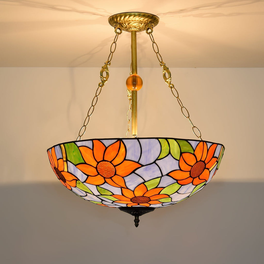 Tiffany Chandelier en Verre en Forme de Bol - Neutralighting