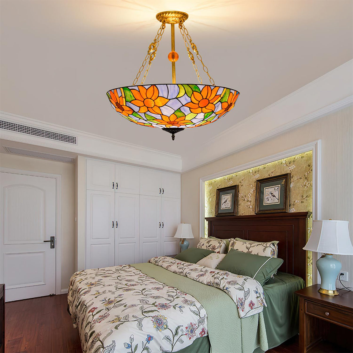Tiffany Chandelier en Verre en Forme de Bol - Neutralighting