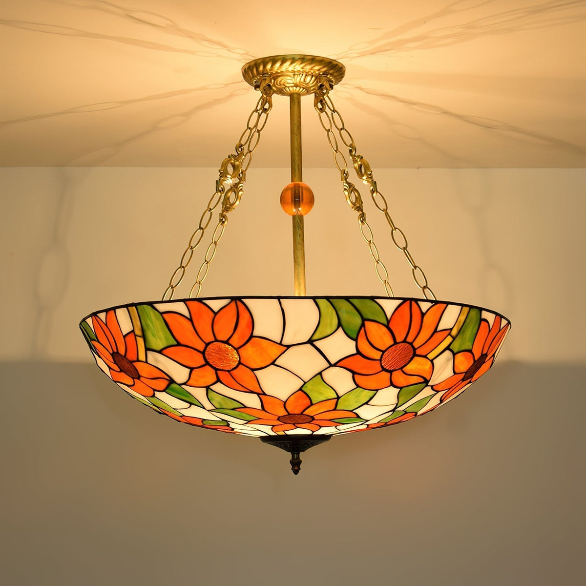 Tiffany Chandelier en Verre en Forme de Bol - Neutralighting