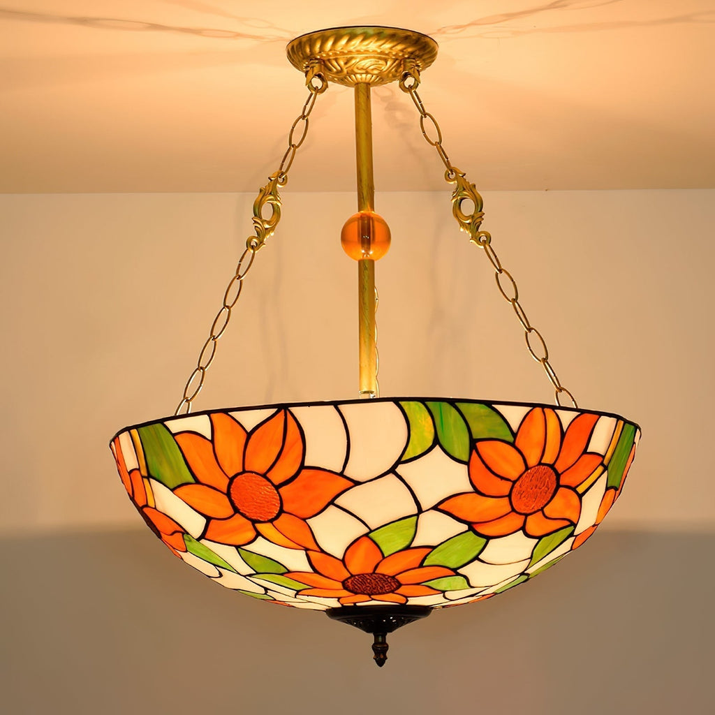 Tiffany Chandelier en Verre en Forme de Bol - Neutralighting