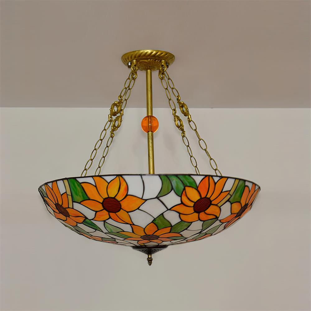 Tiffany Chandelier en Verre en Forme de Bol - Neutralighting