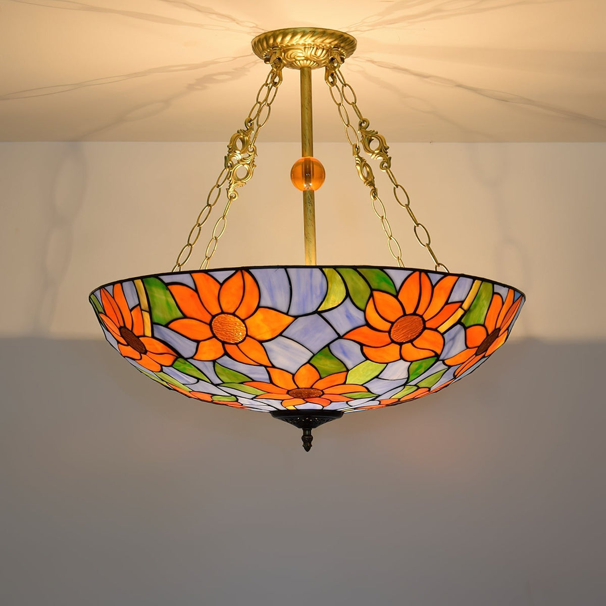 Tiffany Chandelier en Verre en Forme de Bol - Neutralighting
