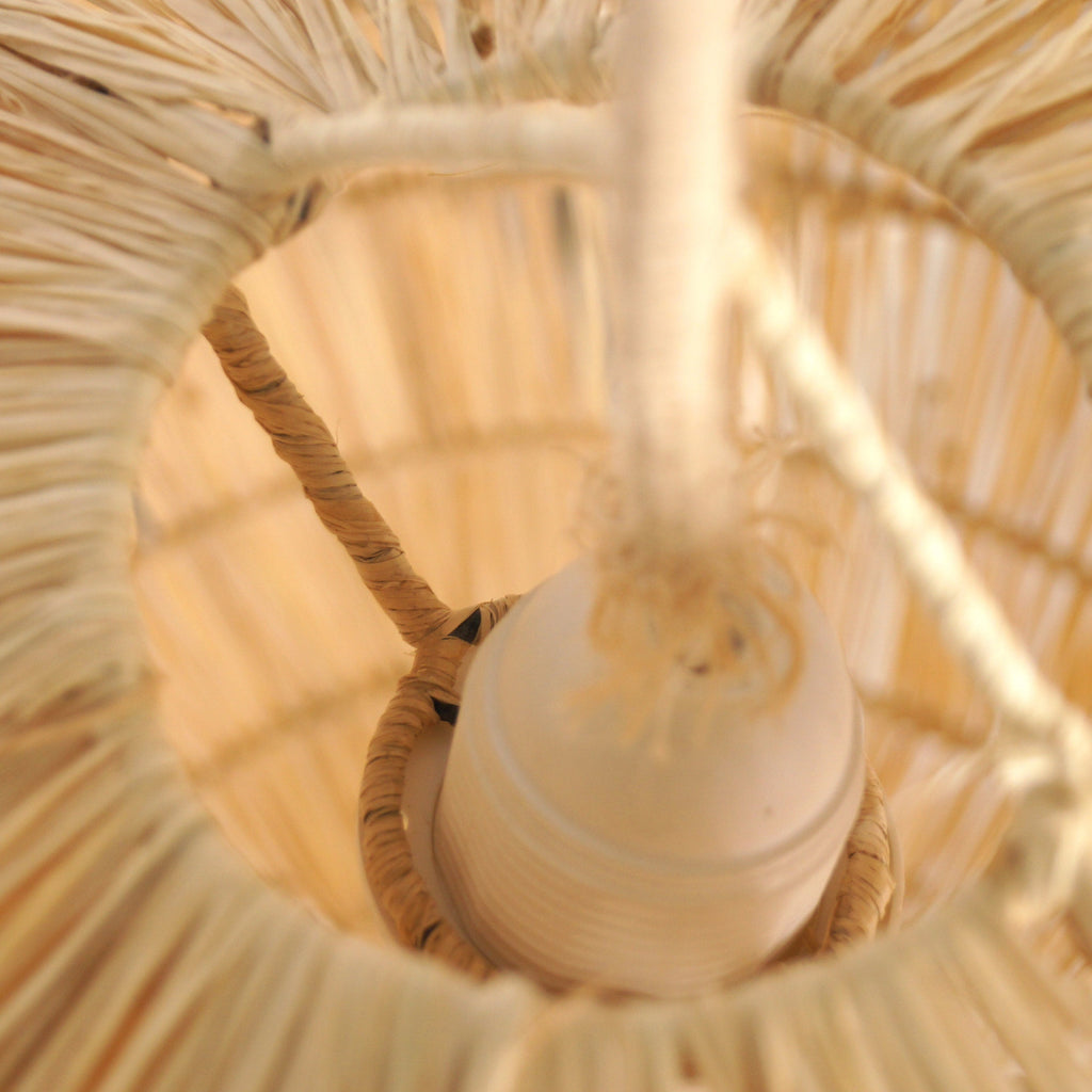 Suspension en raphia - Boule ronde