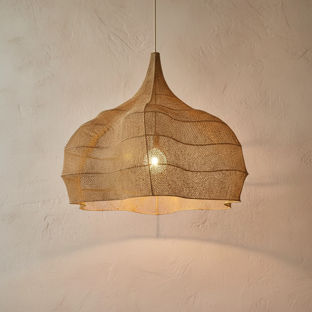 Suspension XXL en raphia - Forme fleur 120cm