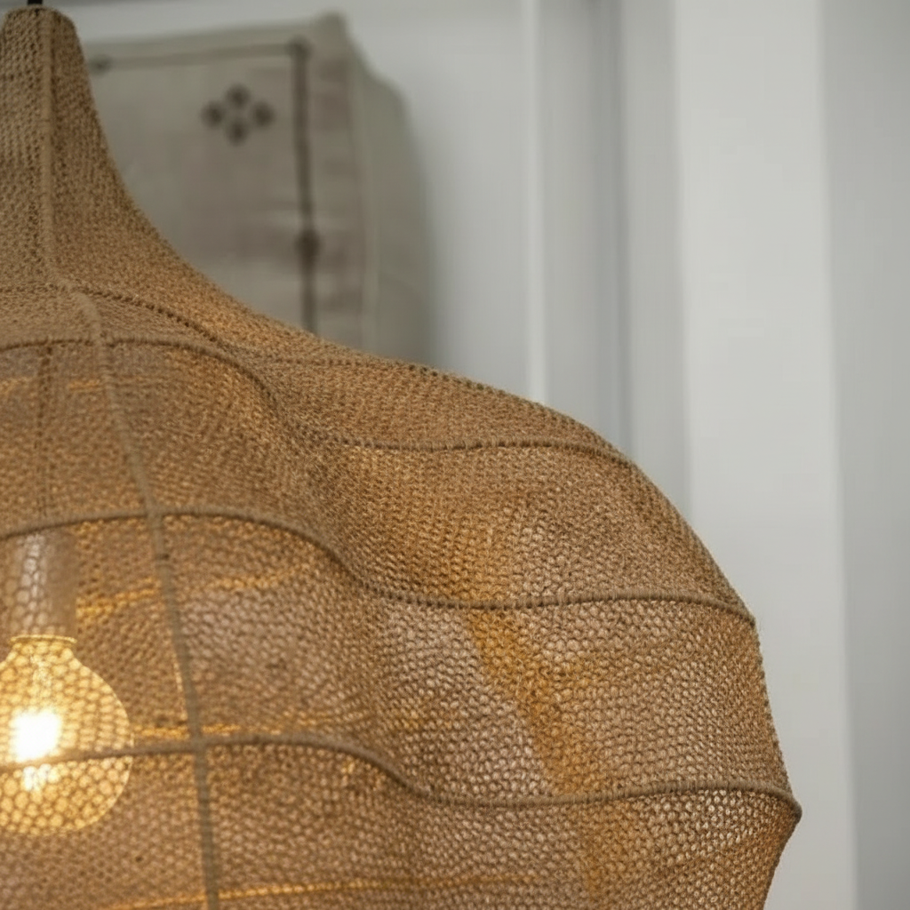 Suspension XXL en raphia - Forme fleur 120cm
