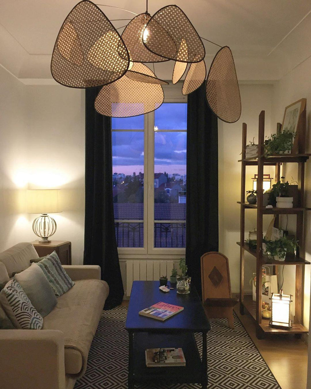 Lustra Lampe Pendante Rattan Swag Industrielle - Neutralighting