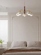 Lustra Chandelier Laiton Bois Opaline Céramique - Neutralighting