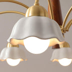 Lustra Chandelier Laiton Bois Opaline Céramique - Neutralighting