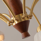 Lustra Chandelier Laiton Bois Opaline Céramique - Neutralighting