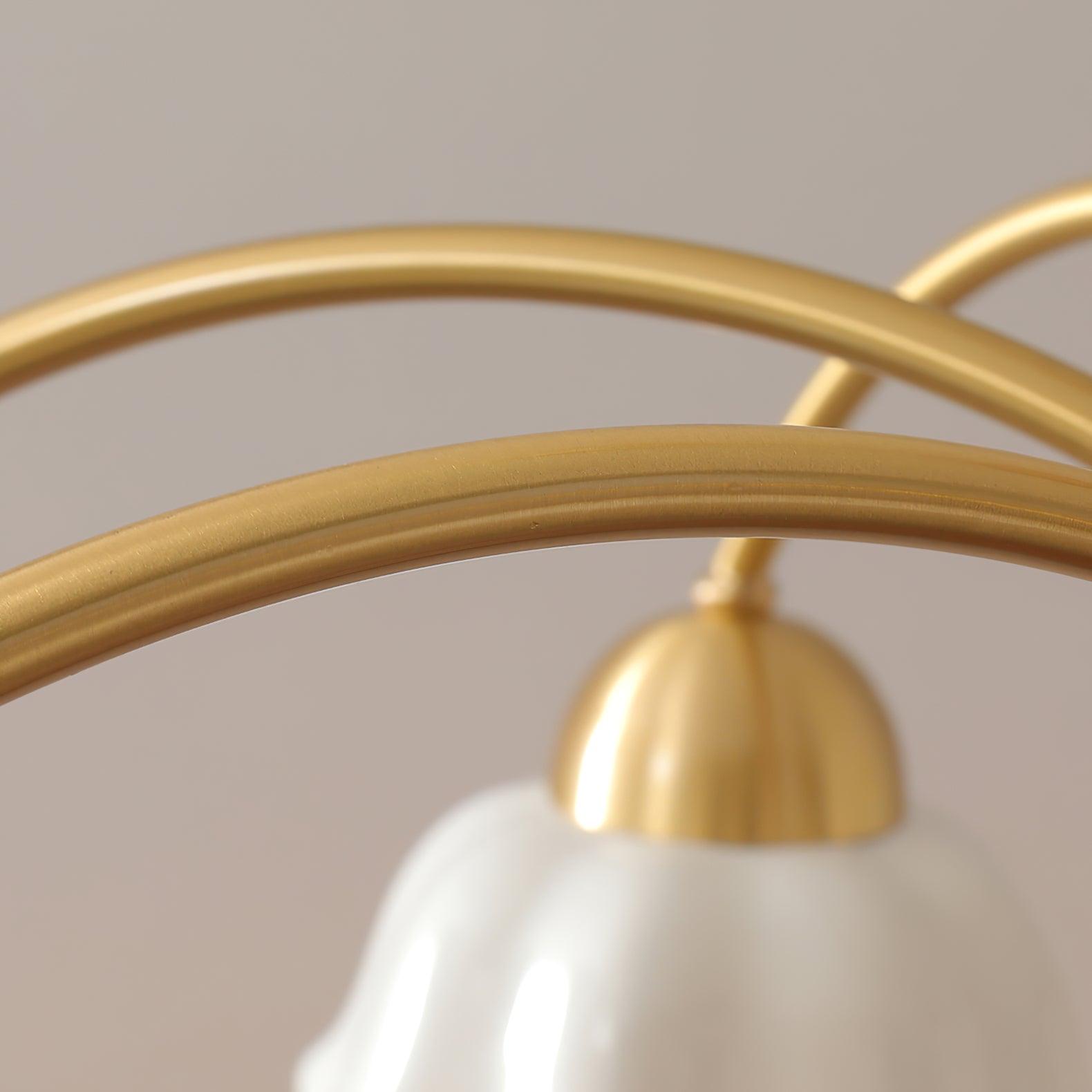 Lustra Chandelier Laiton Bois Opaline Céramique - Neutralighting
