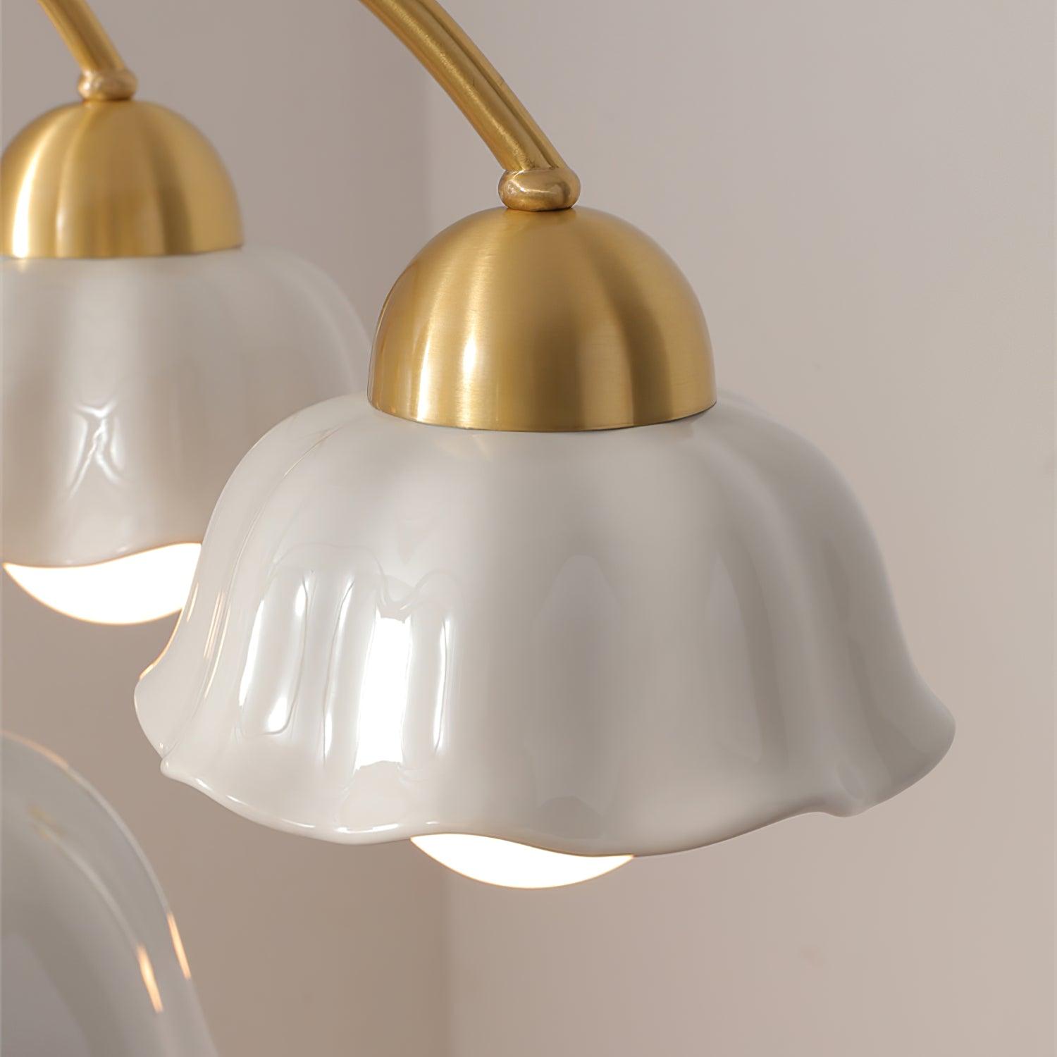 Lustra Chandelier Laiton Bois Opaline Céramique - Neutralighting