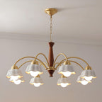 Lustra Chandelier Laiton Bois Opaline Céramique - Neutralighting