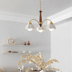 Lustra Chandelier Laiton Bois Opaline Céramique - Neutralighting