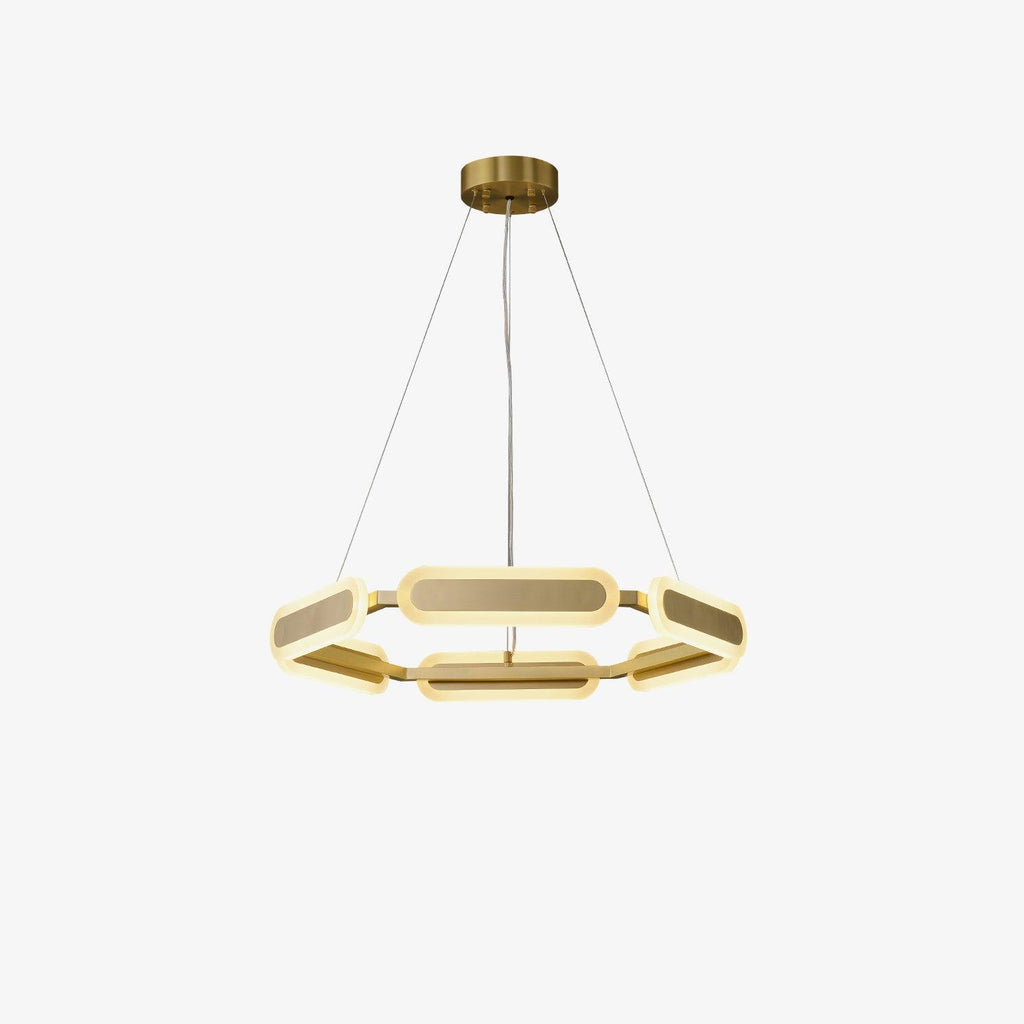 Lustra Chandelier Anneau Géométrique en Laiton - Neutralighting