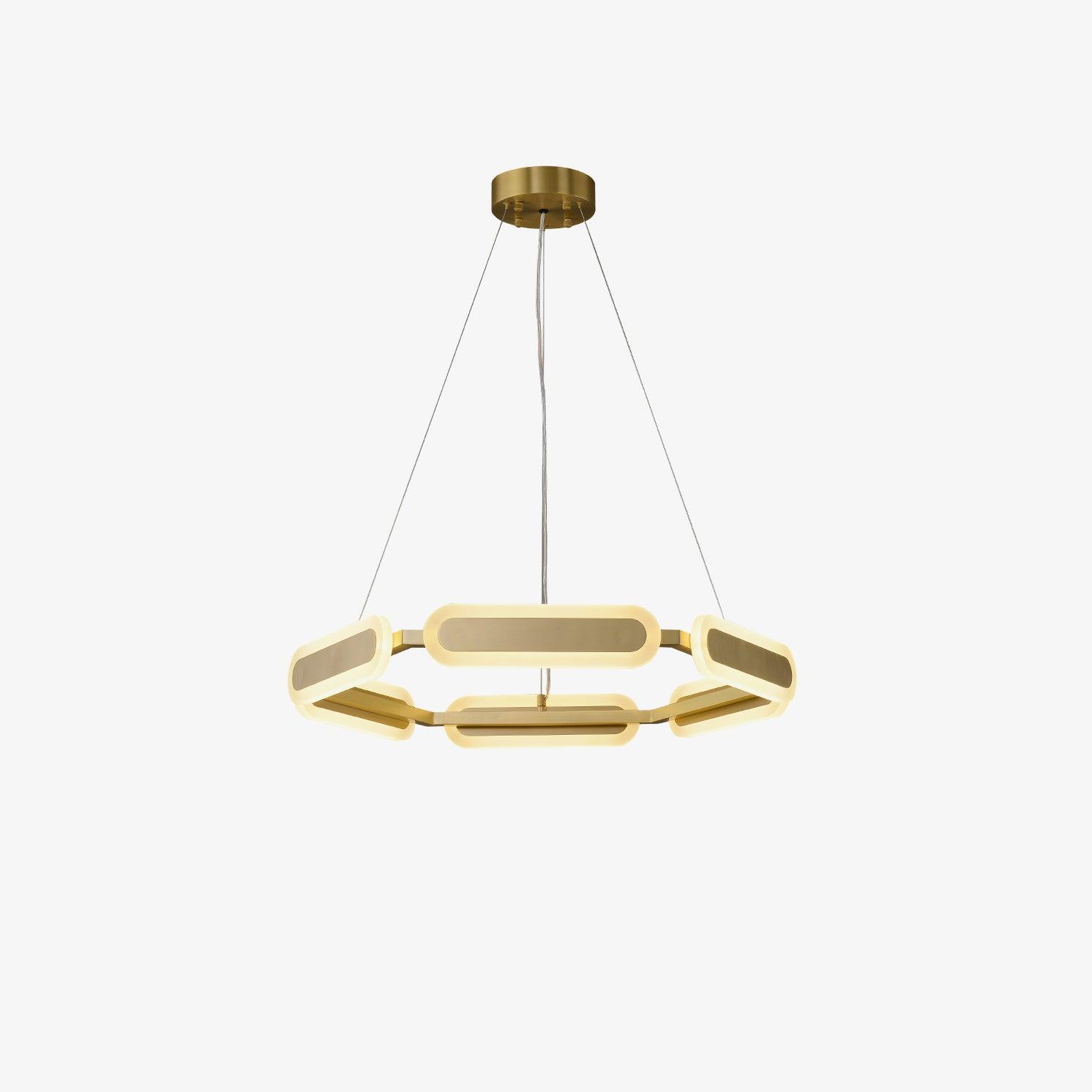 Lustra Chandelier Anneau Géométrique en Laiton - Neutralighting