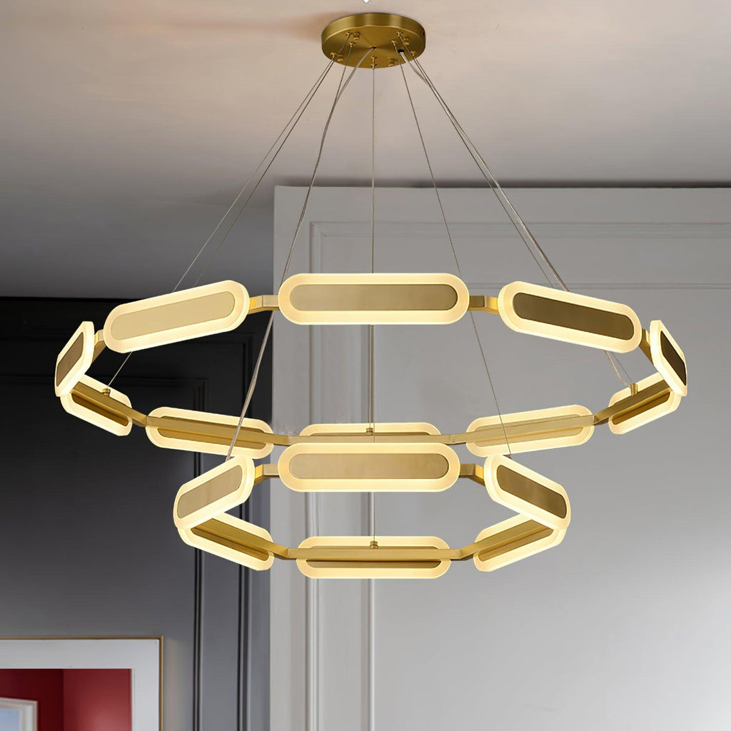 Lustra Chandelier Anneau Géométrique en Laiton - Neutralighting