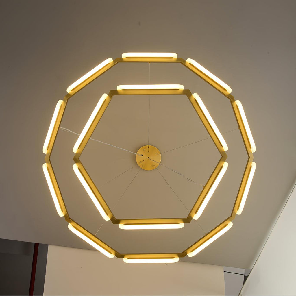 Lustra Chandelier Anneau Géométrique en Laiton - Neutralighting