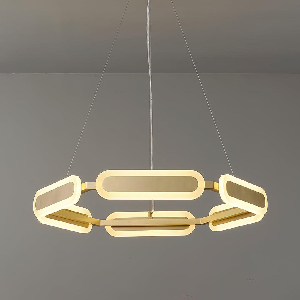 Lustra Chandelier Anneau Géométrique en Laiton - Neutralighting