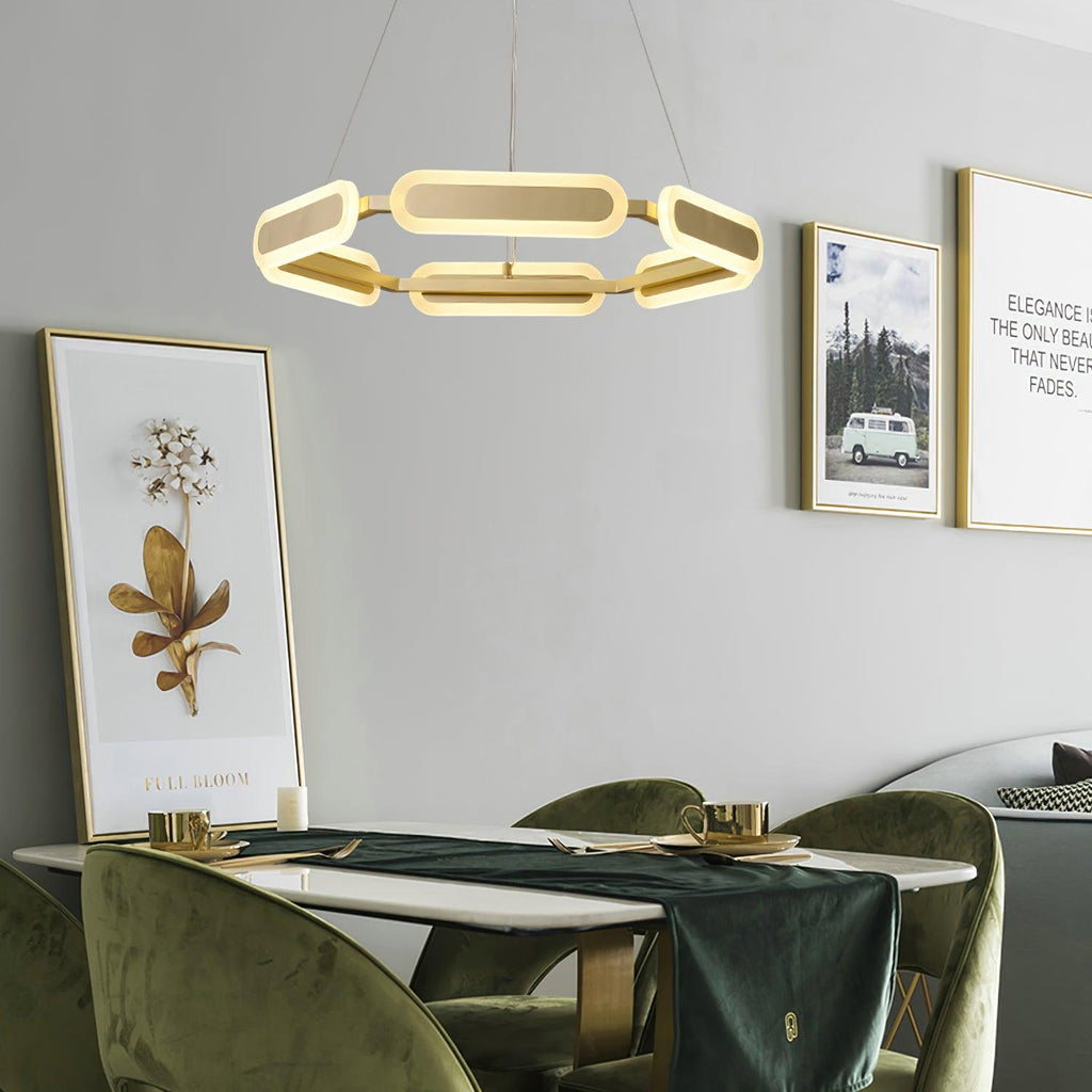 Lustra Chandelier Anneau Géométrique en Laiton - Neutralighting