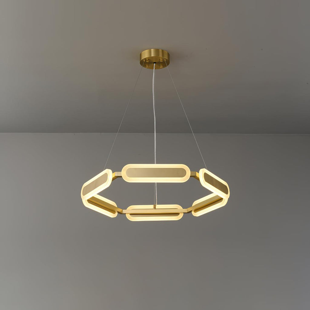 Lustra Chandelier Anneau Géométrique en Laiton - Neutralighting