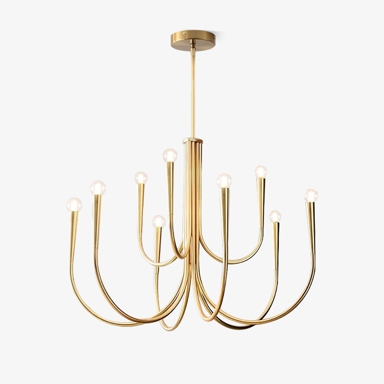 Lustra Chandelier Bras Swoop Laiton Minimaliste - Neutralighting
