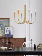 Lustra Chandelier Bras Swoop Laiton Minimaliste - Neutralighting