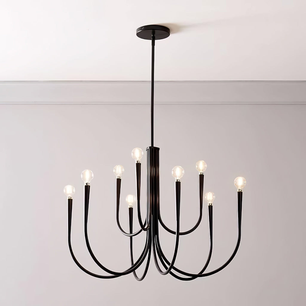 Lustra Chandelier Bras Swoop Laiton Minimaliste - Neutralighting