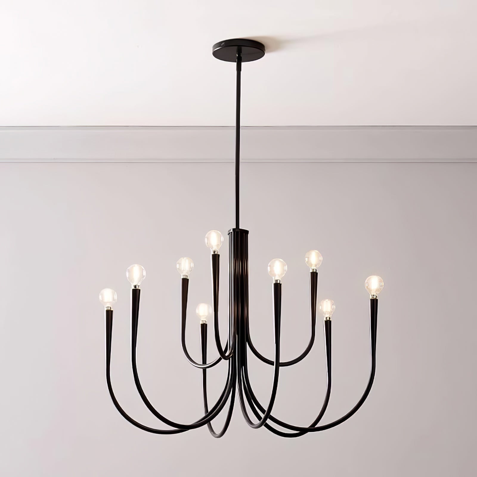 Lustra Chandelier Bras Swoop Laiton Minimaliste - Neutralighting
