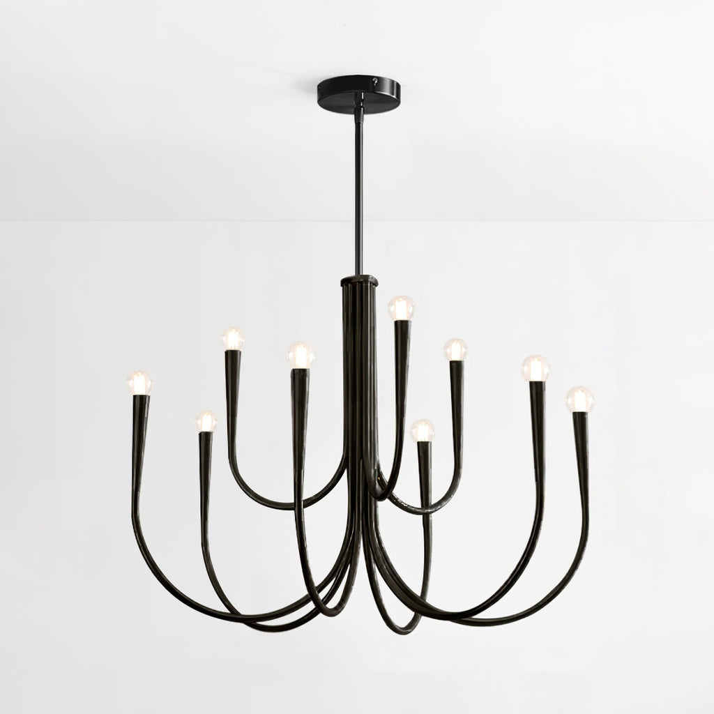 Lustra Chandelier Bras Swoop Laiton Minimaliste - Neutralighting