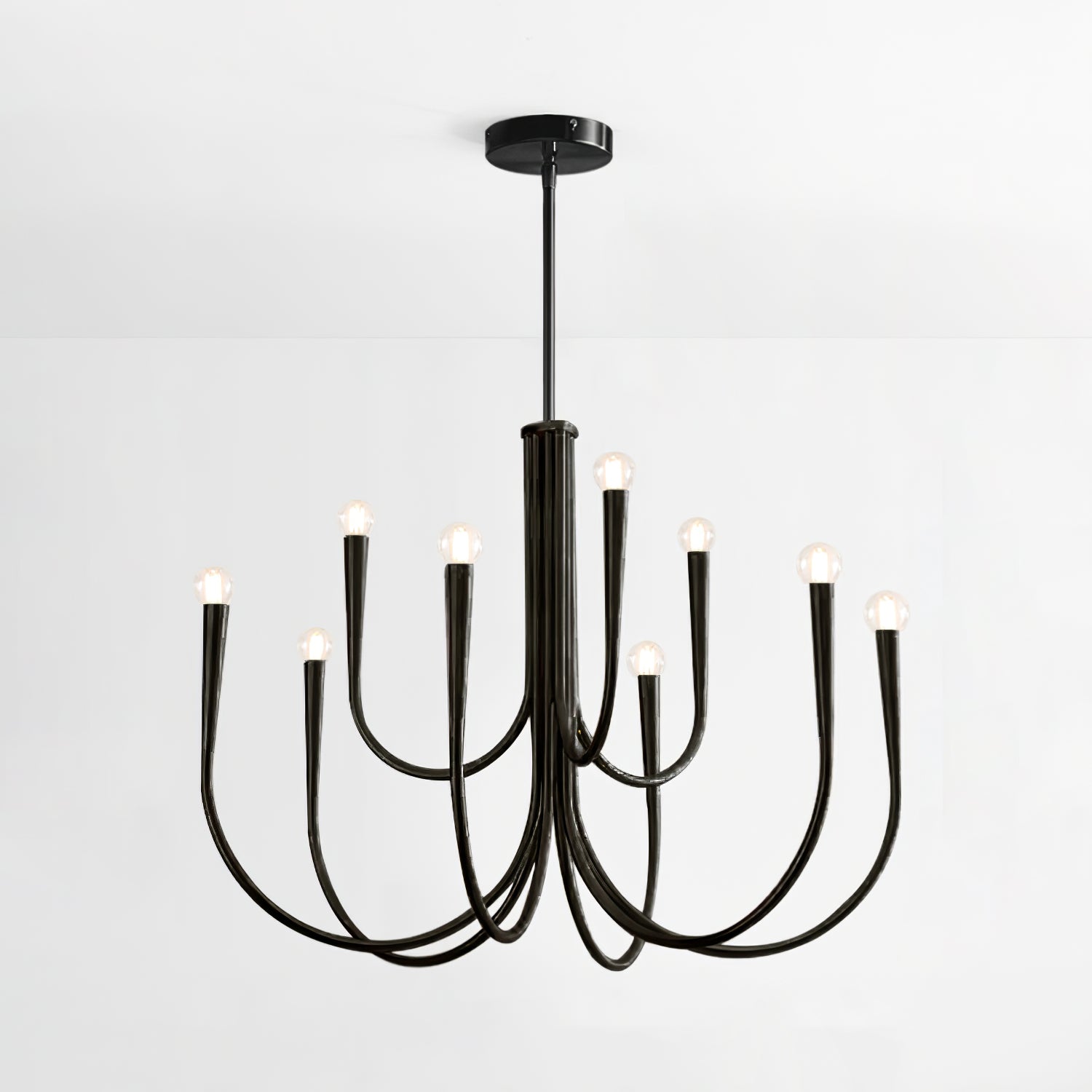 Lustra Chandelier Bras Swoop Laiton Minimaliste - Neutralighting