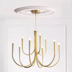 Lustra Chandelier Bras Swoop Laiton Minimaliste - Neutralighting