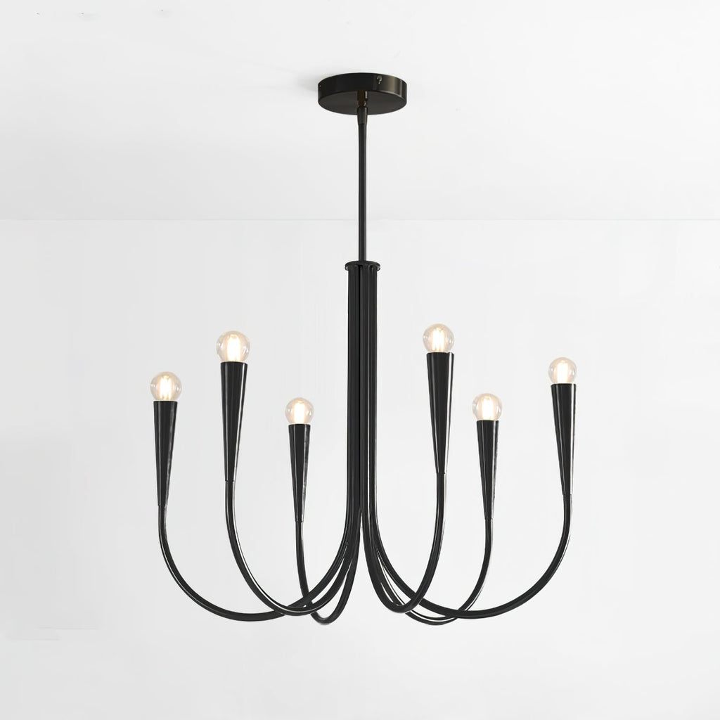 Lustra Chandelier Bras Swoop Laiton Minimaliste - Neutralighting