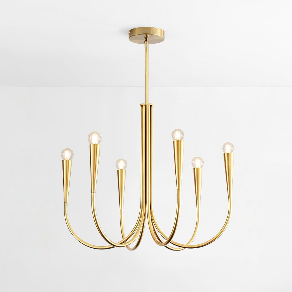 Lustra Chandelier Bras Swoop Laiton Minimaliste - Neutralighting