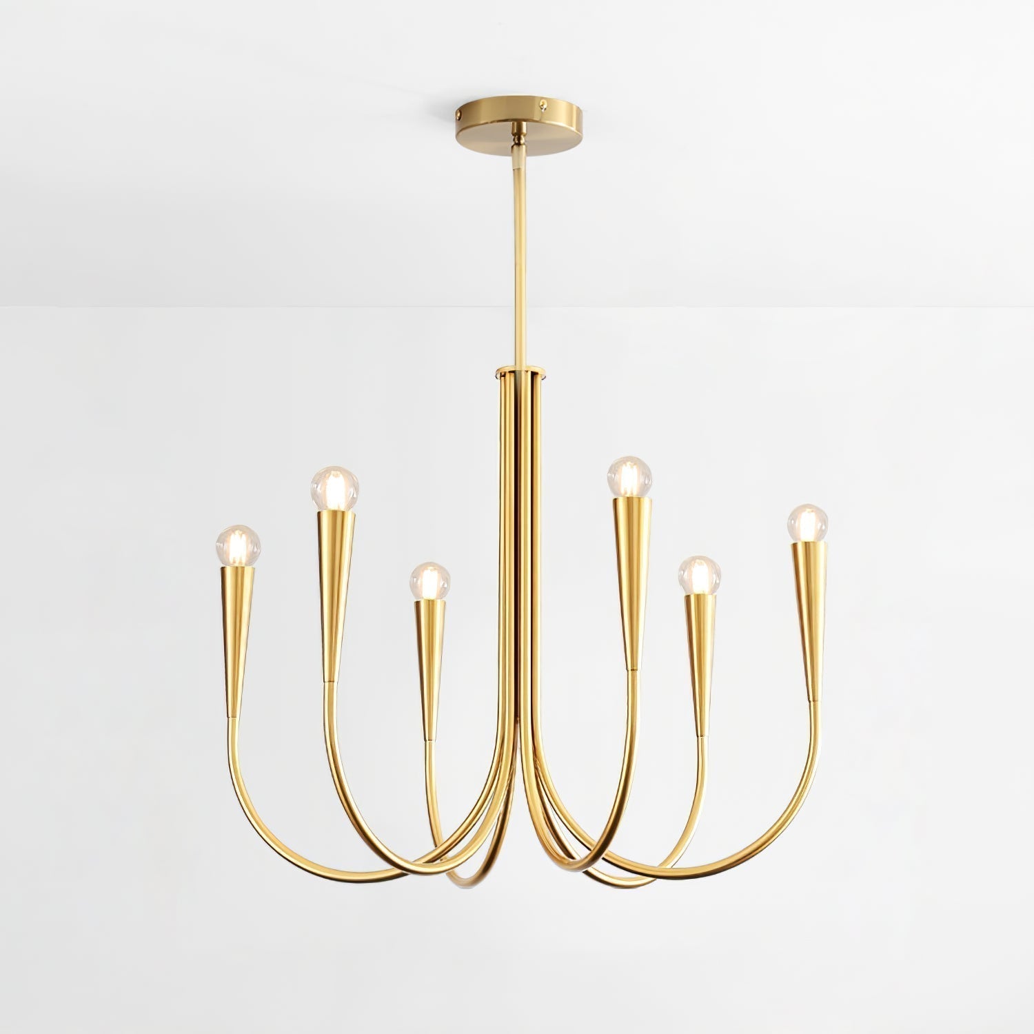 Lustra Chandelier Bras Swoop Laiton Minimaliste - Neutralighting