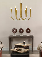 Lustra Chandelier Bras Swoop Laiton Minimaliste - Neutralighting