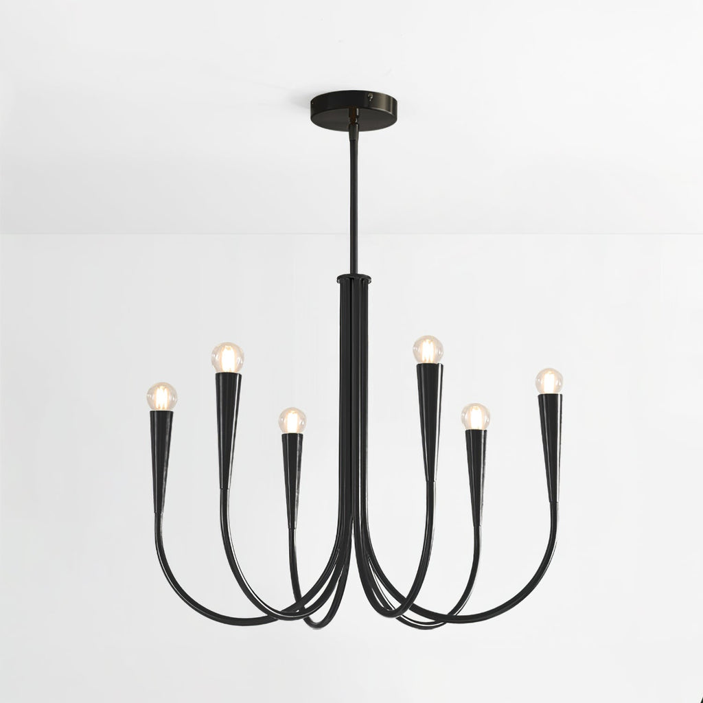 Lustra Chandelier Bras Swoop Laiton Minimaliste - Neutralighting