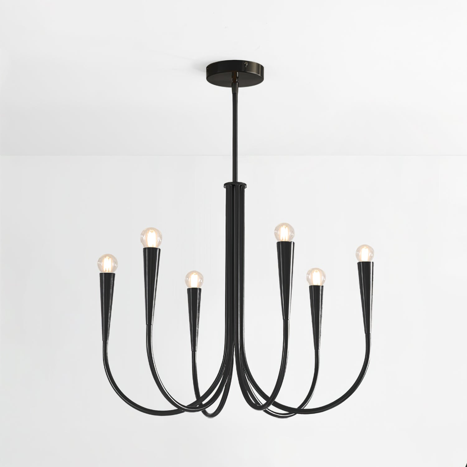 Lustra Chandelier Bras Swoop Laiton Minimaliste - Neutralighting