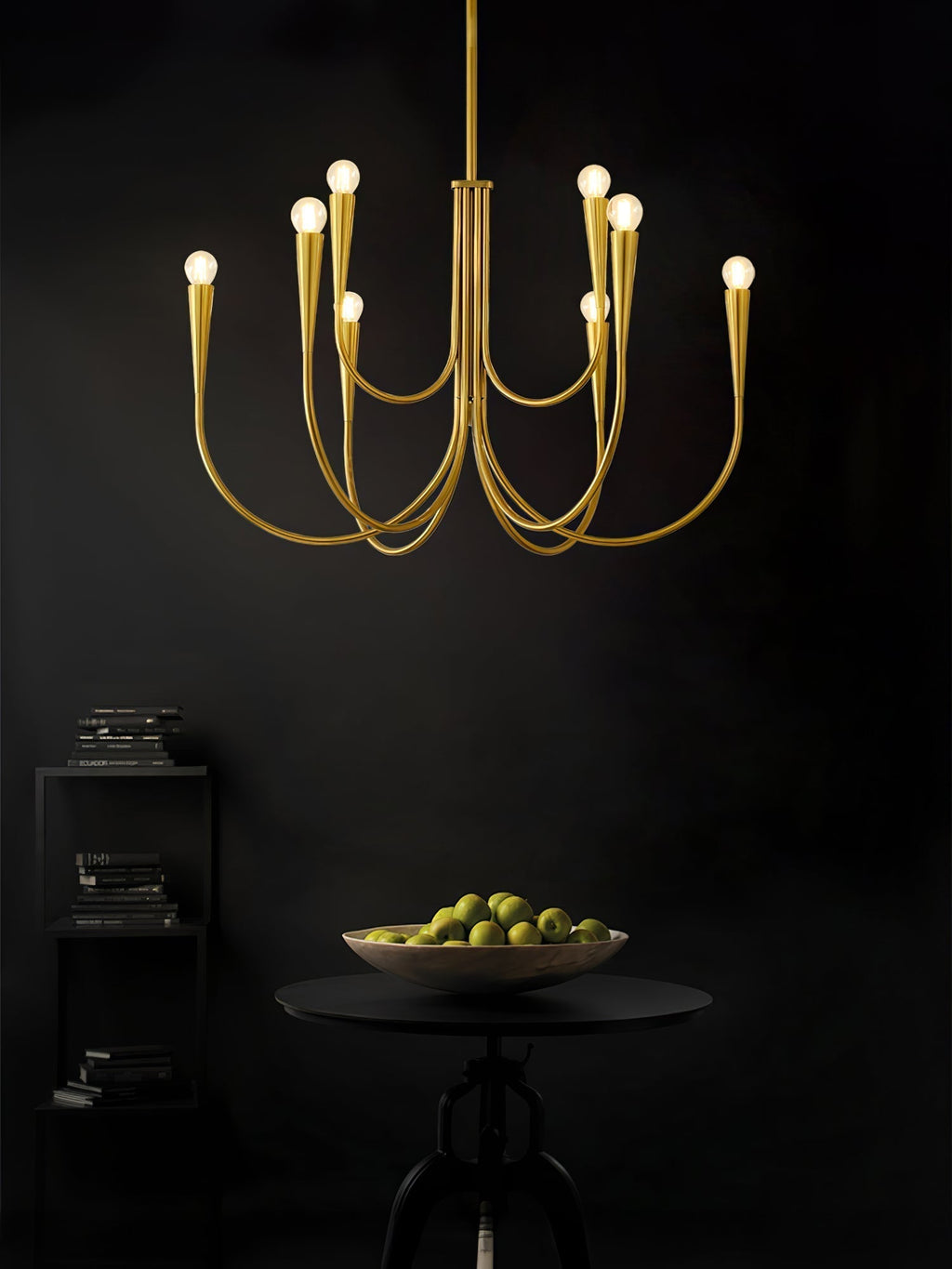 Lustra Chandelier Bras Swoop Laiton Minimaliste - Neutralighting