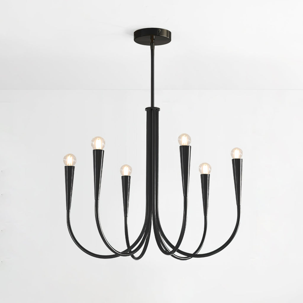 Lustra Chandelier Bras Swoop Laiton Minimaliste - Neutralighting