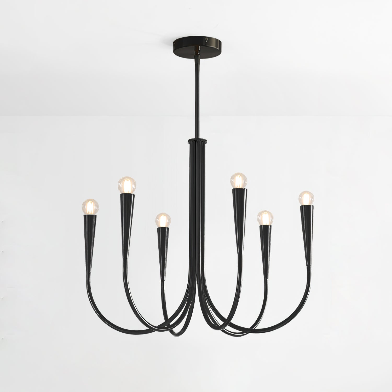 Lustra Chandelier Bras Swoop Laiton Minimaliste - Neutralighting
