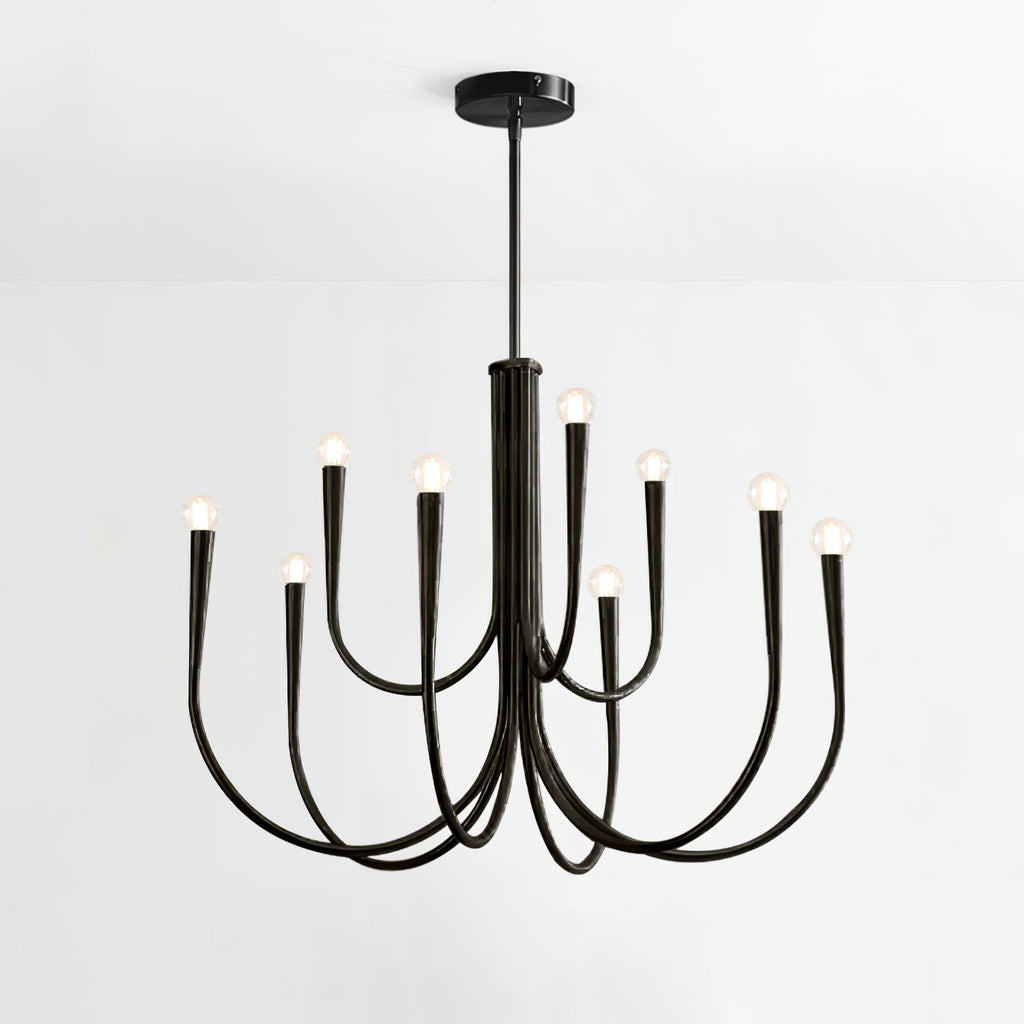 Lustra Chandelier Bras Swoop Laiton Minimaliste - Neutralighting