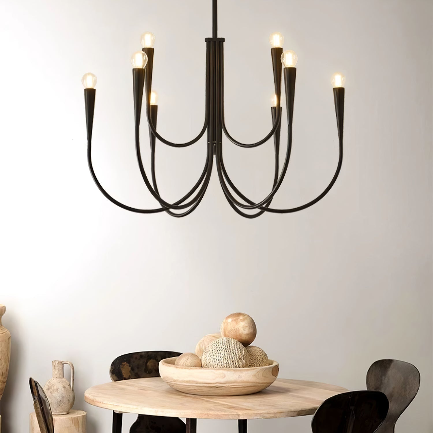 Lustra Chandelier Bras Swoop Laiton Minimaliste - Neutralighting