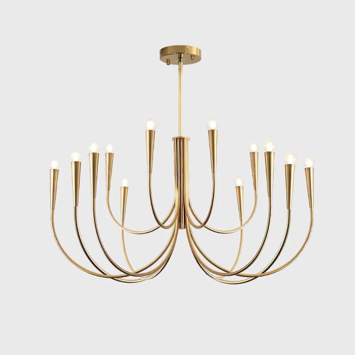 Lustra Chandelier Bras Swoop Laiton Minimaliste - Neutralighting