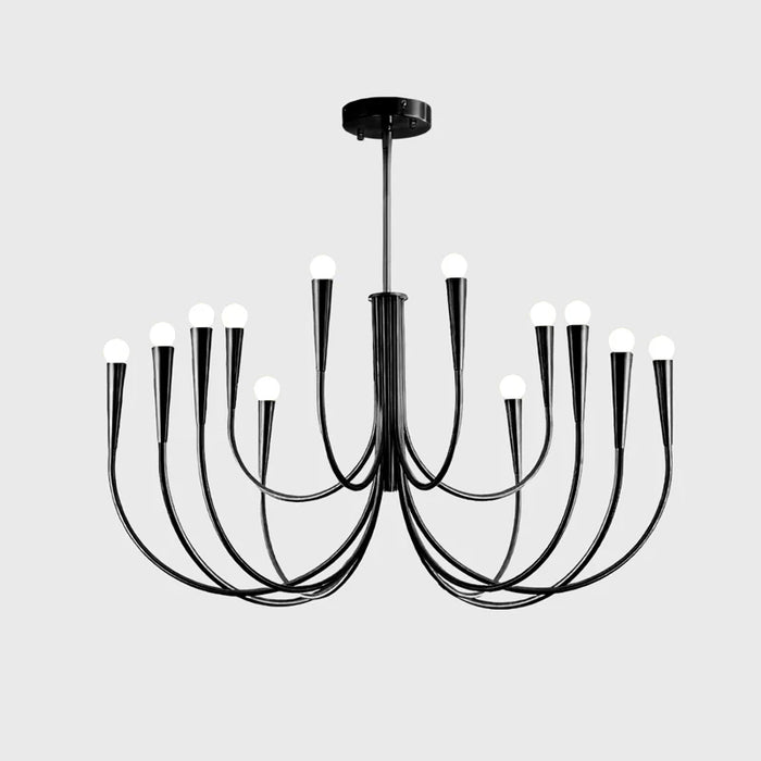 Lustra Chandelier Bras Swoop Laiton Minimaliste - Neutralighting