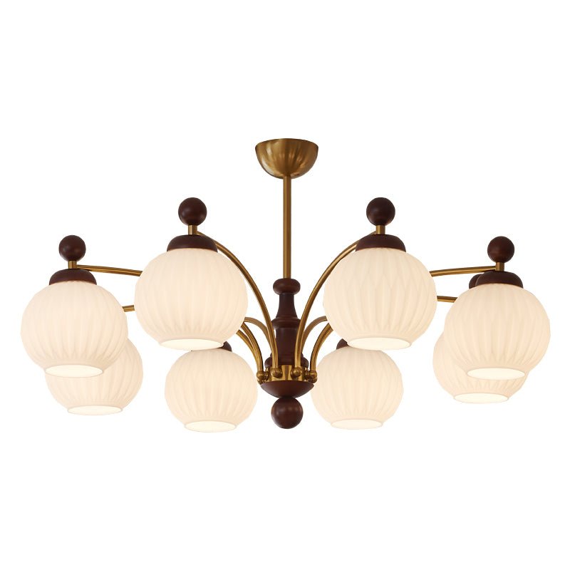 Vedoror Chandelier Classique Orbe Bois Verre Traditionnel - Neutralighting